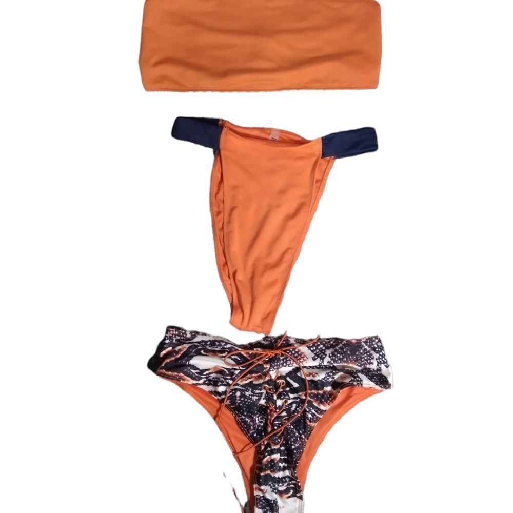 ICON SWIM Orange bikini set 3 pieces - Picture 5 of 11
